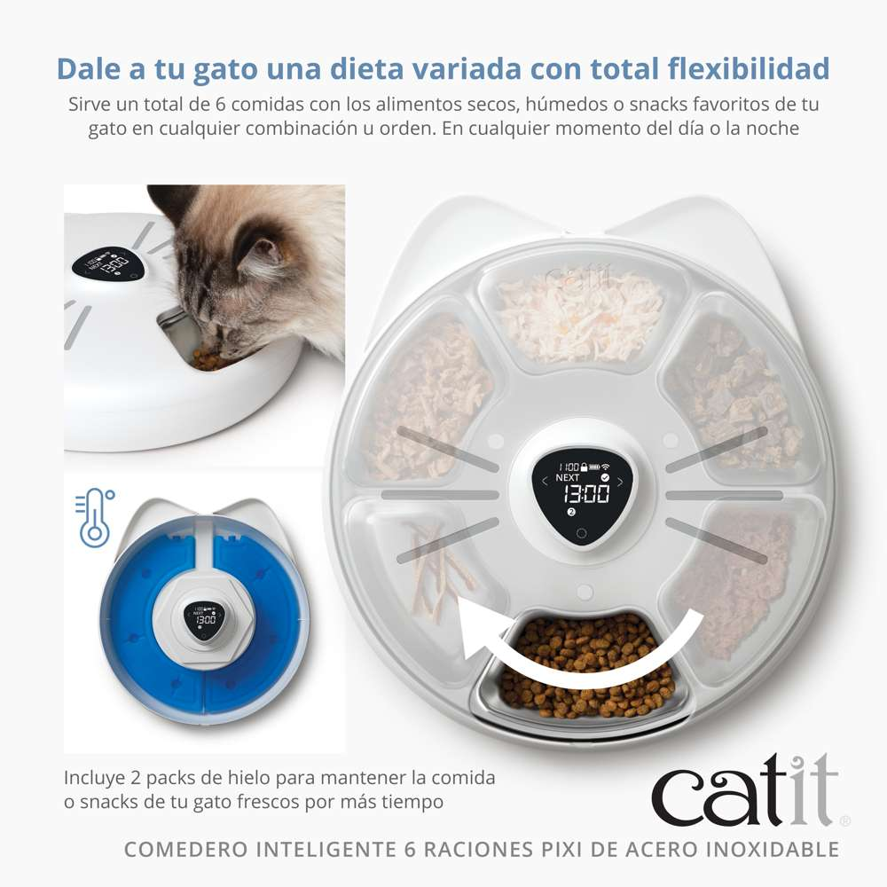 Catit Pixi Comedero Inteligente Para Gatos 6 Raciones al mejor precio -Todoanimal.es