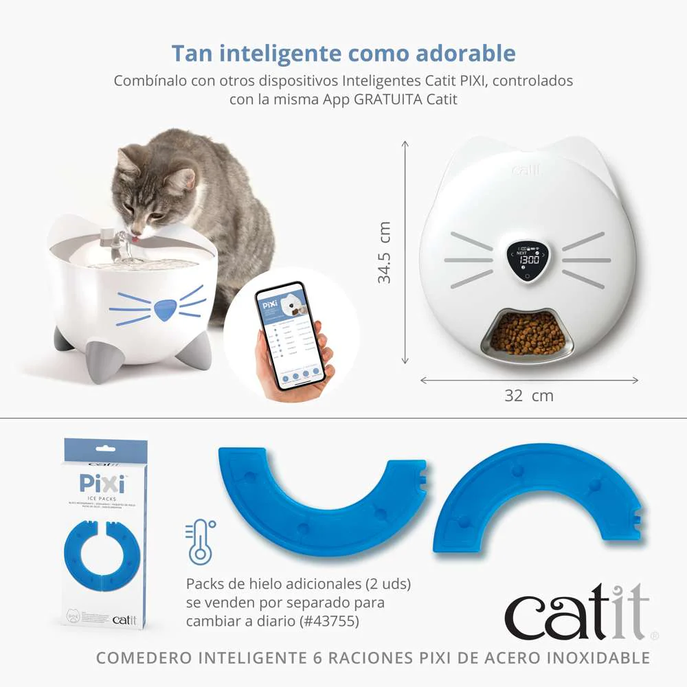 Catit Pixi Comedero Inteligente Para Gatos 6 Raciones al mejor precio -Todoanimal.es