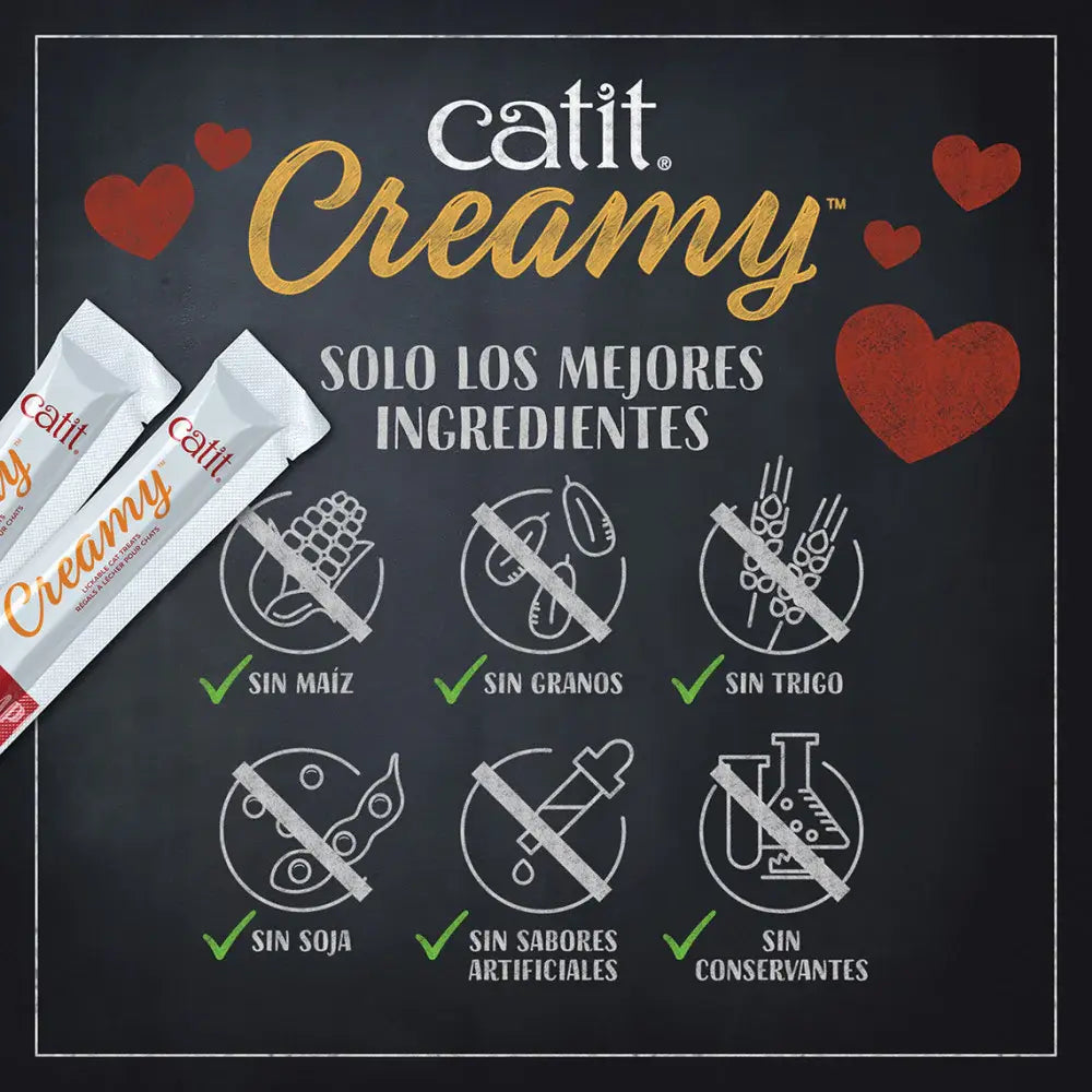 Catit Snack Gatos Creamy Liquido Salmón/Gambas 4X10 g al mejor precio -Todoanimal.es