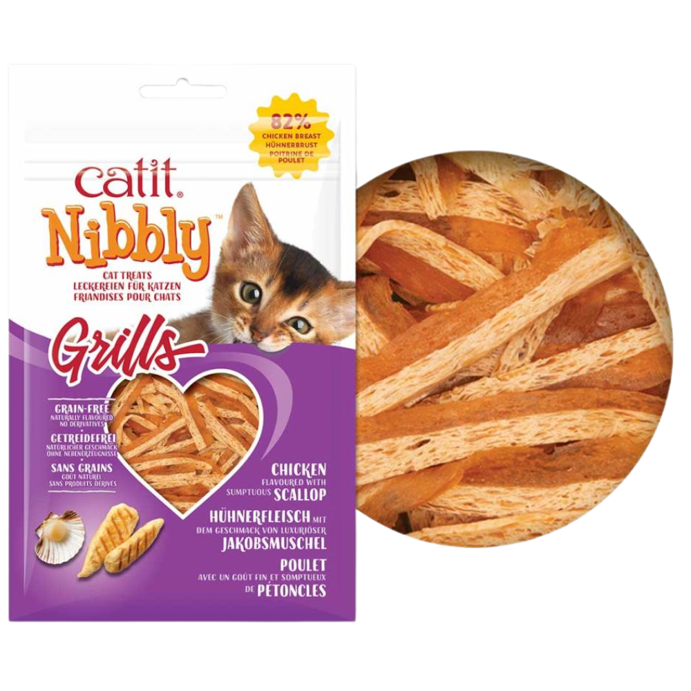 Catit Snack Nibbly Grills Pollo&Vieira Gatos 30 g al mejor precio -Todoanimal.es
