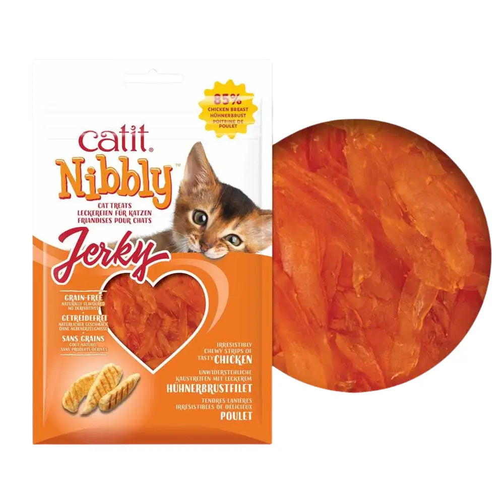 Catit Snack Nibbly Jerky Pollo Gatos 30 g al mejor precio -Todoanimal.es