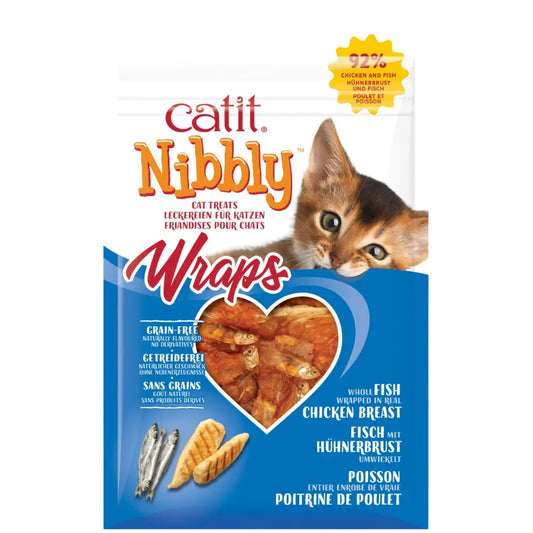 Catit Snack Nibbly Wraps Pollo&Pescado Gatos 30 g - Todoanimal.es