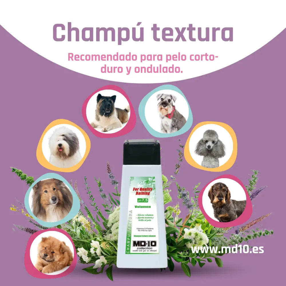Champú Perro 300 ml Pelo Corto Textura Md10 al mejor precio -Todoanimal.es