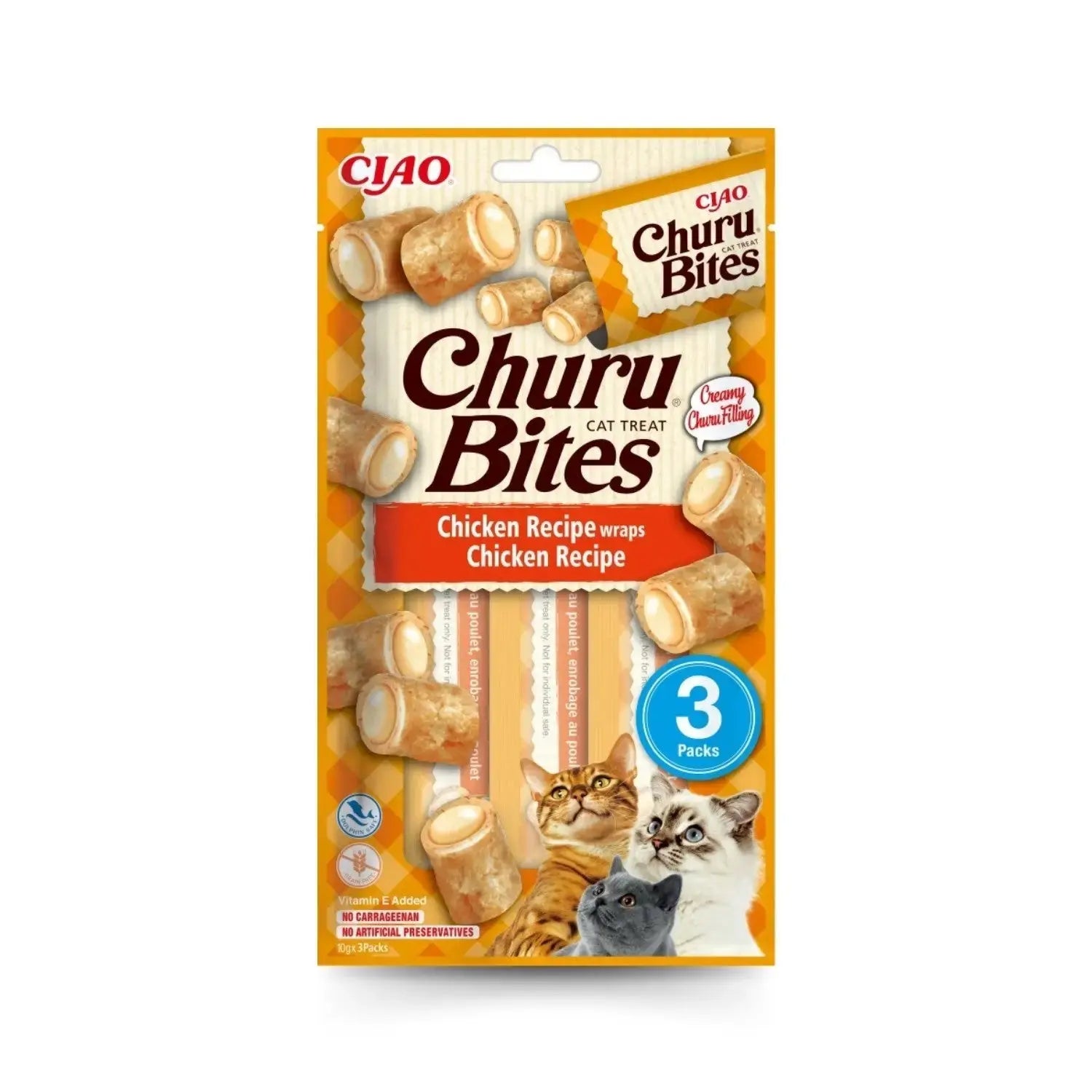 Churu CAT Bites Receta Pack 3x10 g | Bocaditos para Gatos al mejor precio -Todoanimal.es
