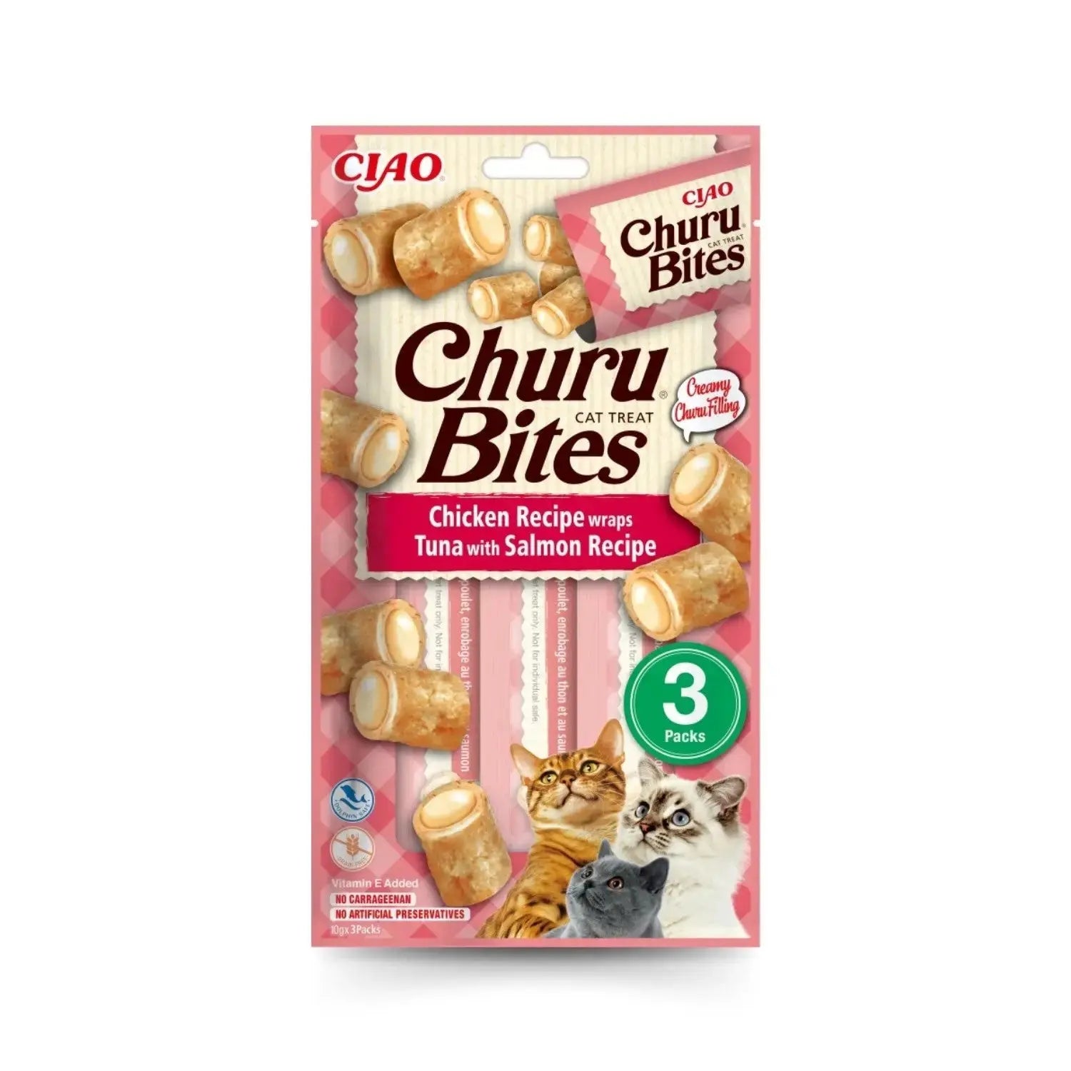 Churu CAT Bites Receta Pack 3x10 g | Bocaditos para Gatos al mejor precio -Todoanimal.es