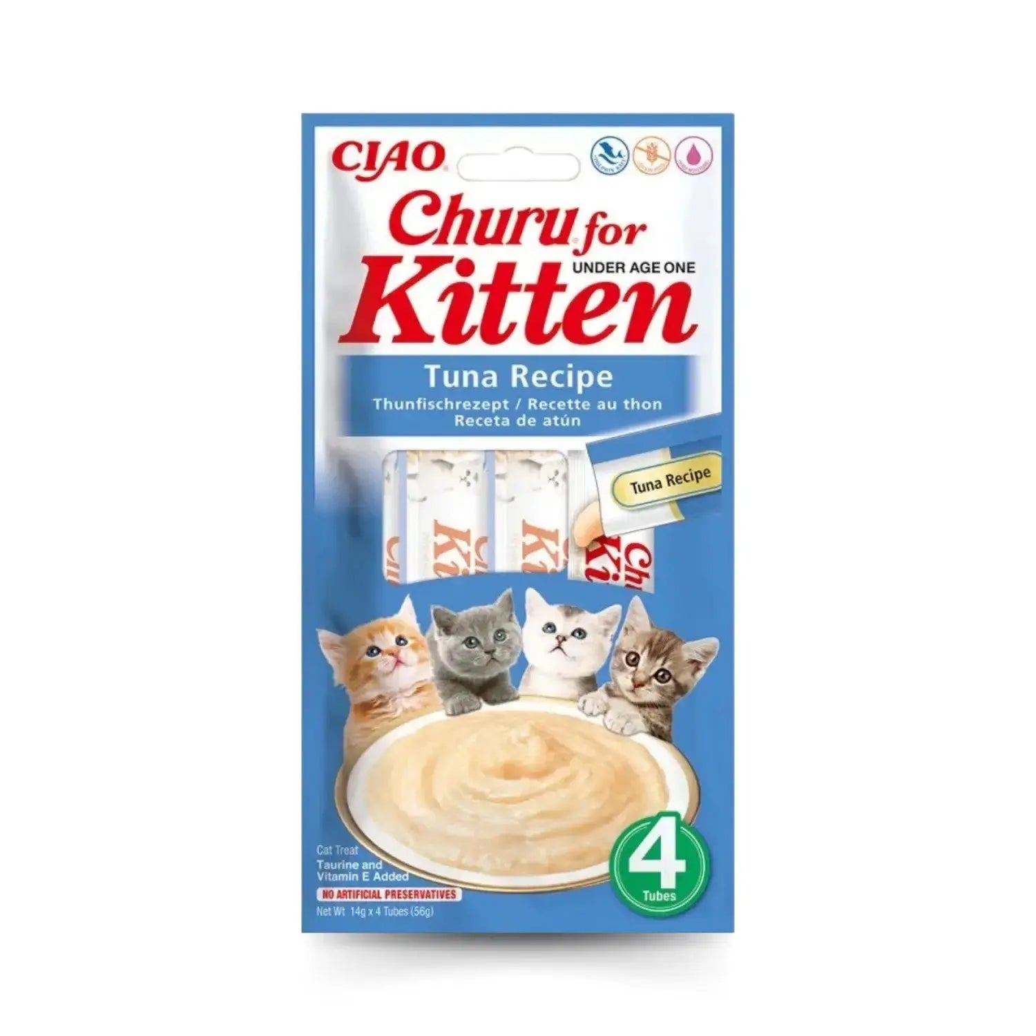 Churu CAT Kitten Pack 4x14 g | Snack Líquido para Gatitos al mejor precio -Todoanimal.es