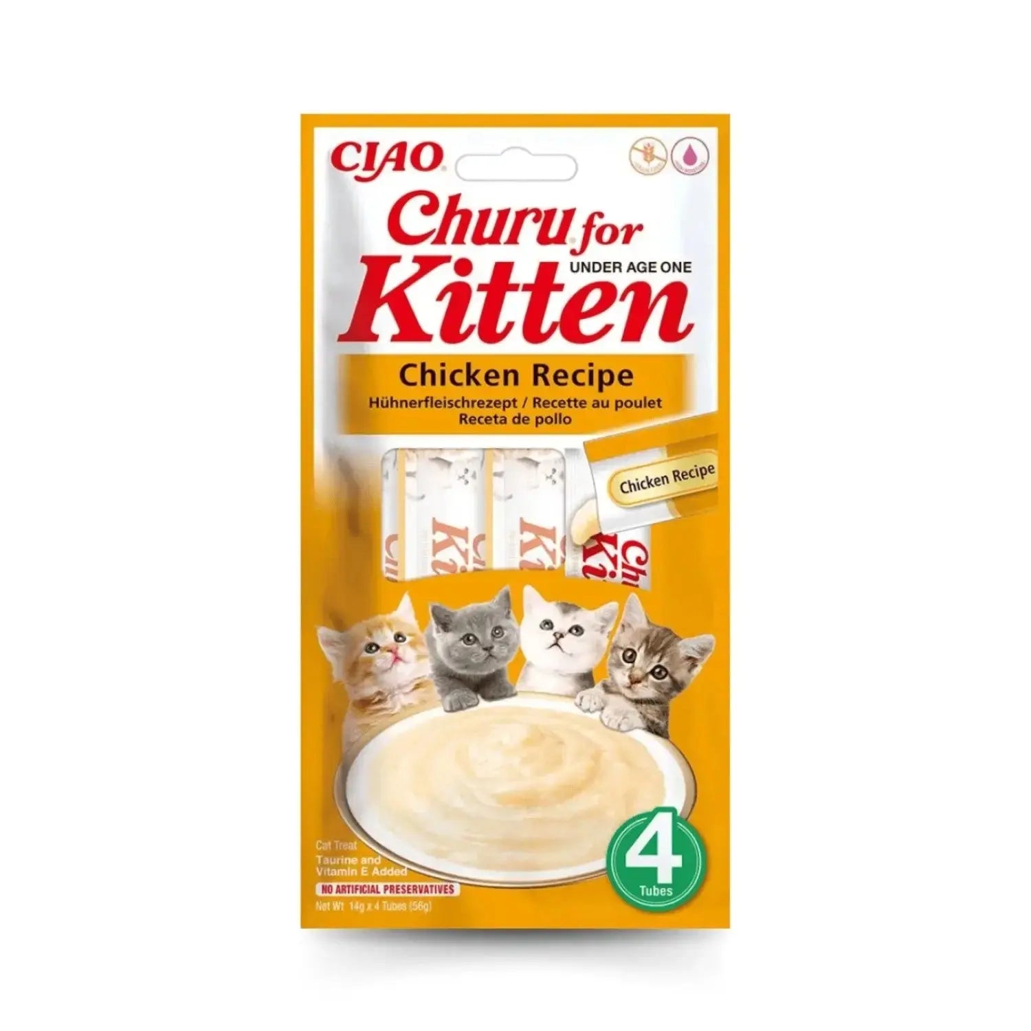 Churu CAT Kitten Pack 4x14 g | Snack Líquido para Gatitos al mejor precio -Todoanimal.es