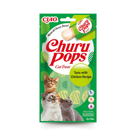 Churu CAT Pops Receta Pack 4x15 g | Snack Líquido para Gatos
