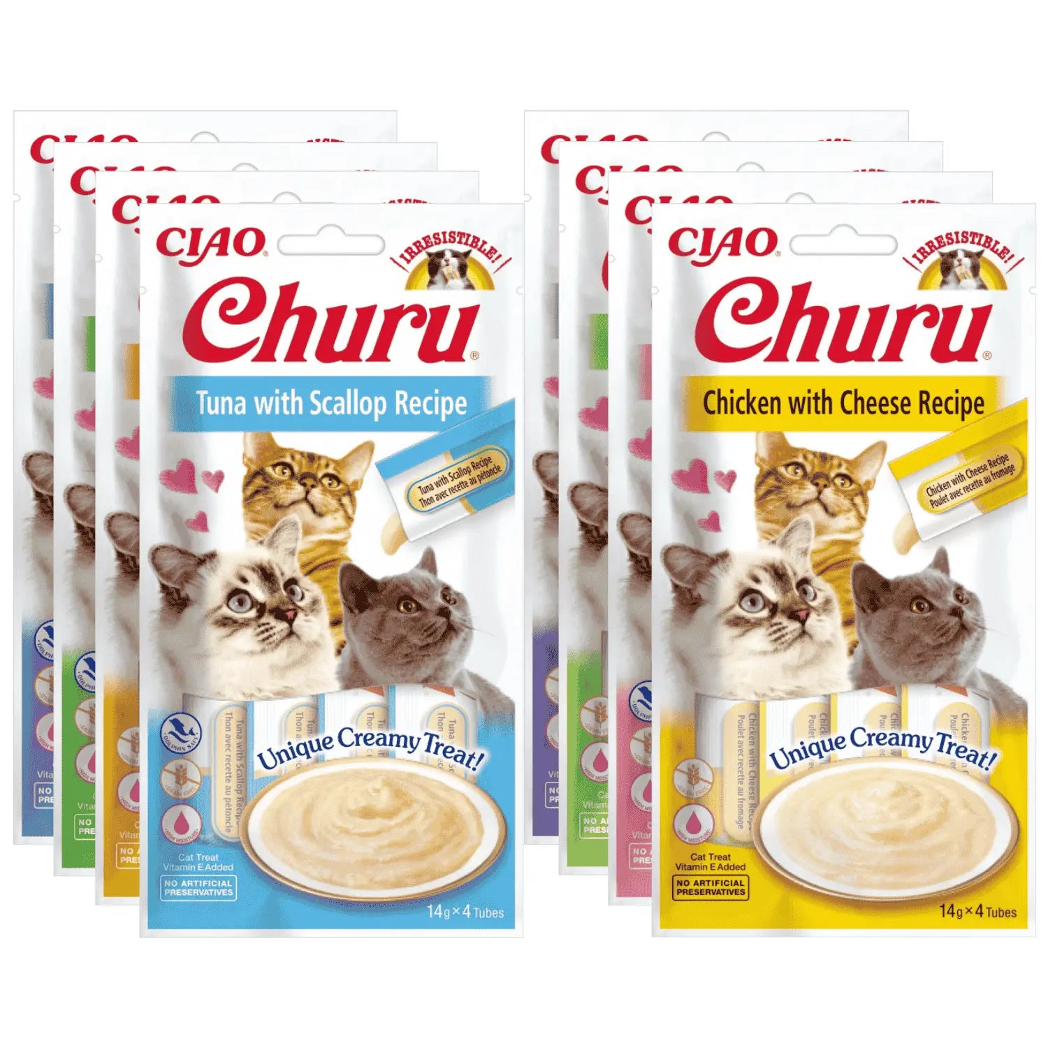 Churu CAT Receta Pack 4x14gr | Snack Líquido para Gatos INABA