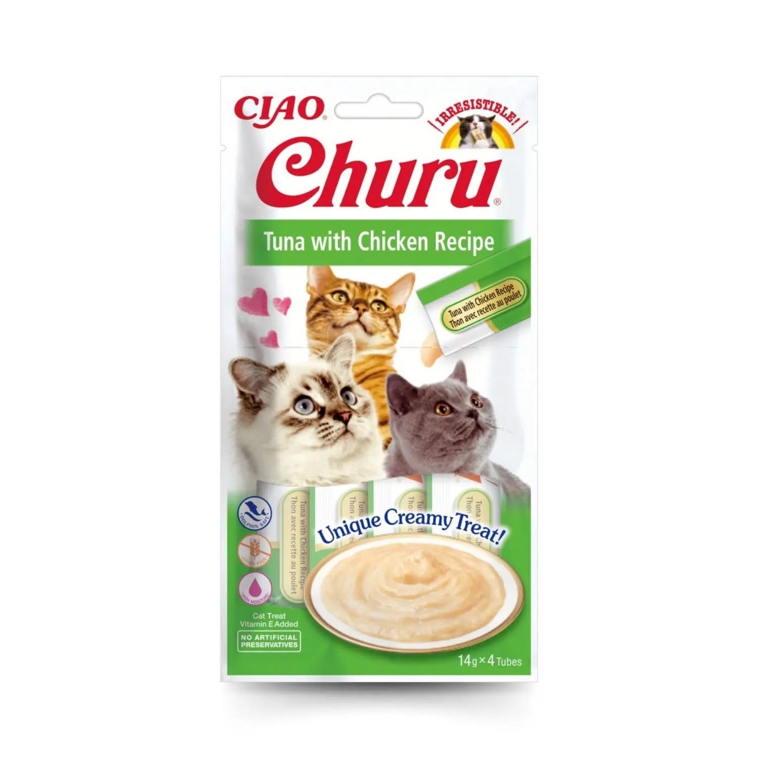 Churu CAT Receta Pack 4x14gr | Snack Líquido para Gatos INABA