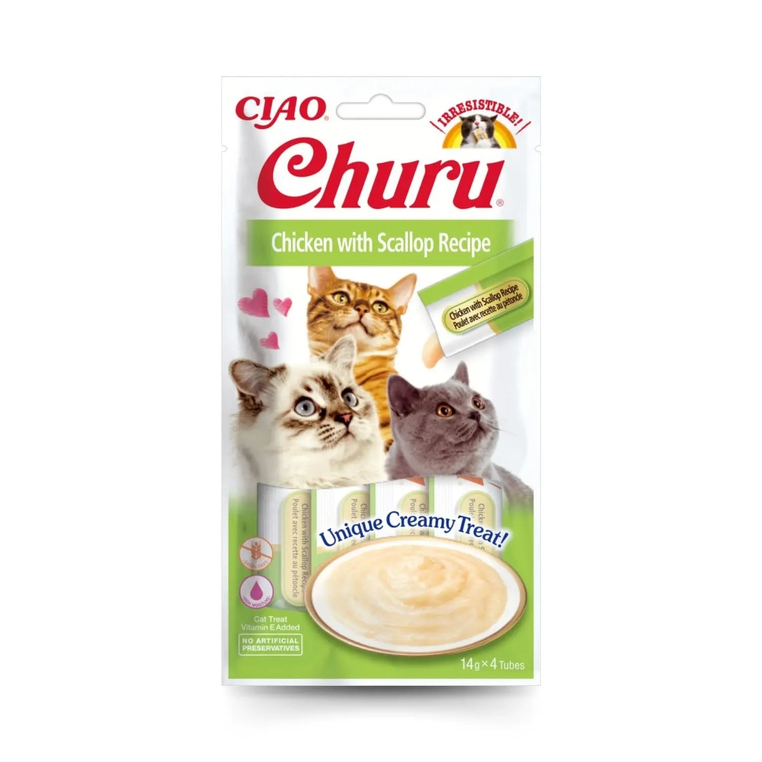 Churu CAT Receta Pack 4x14gr | Snack Líquido para Gatos INABA