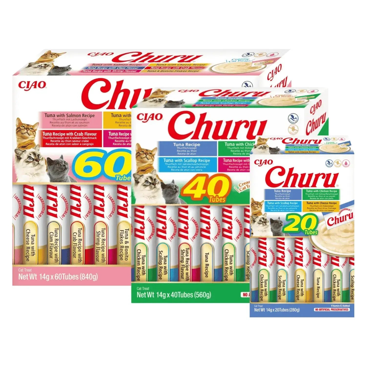 Churu CAT Variedades de Atún Pack Ahorro | Snack Líquido para Gatos al mejor precio -Todoanimal.es