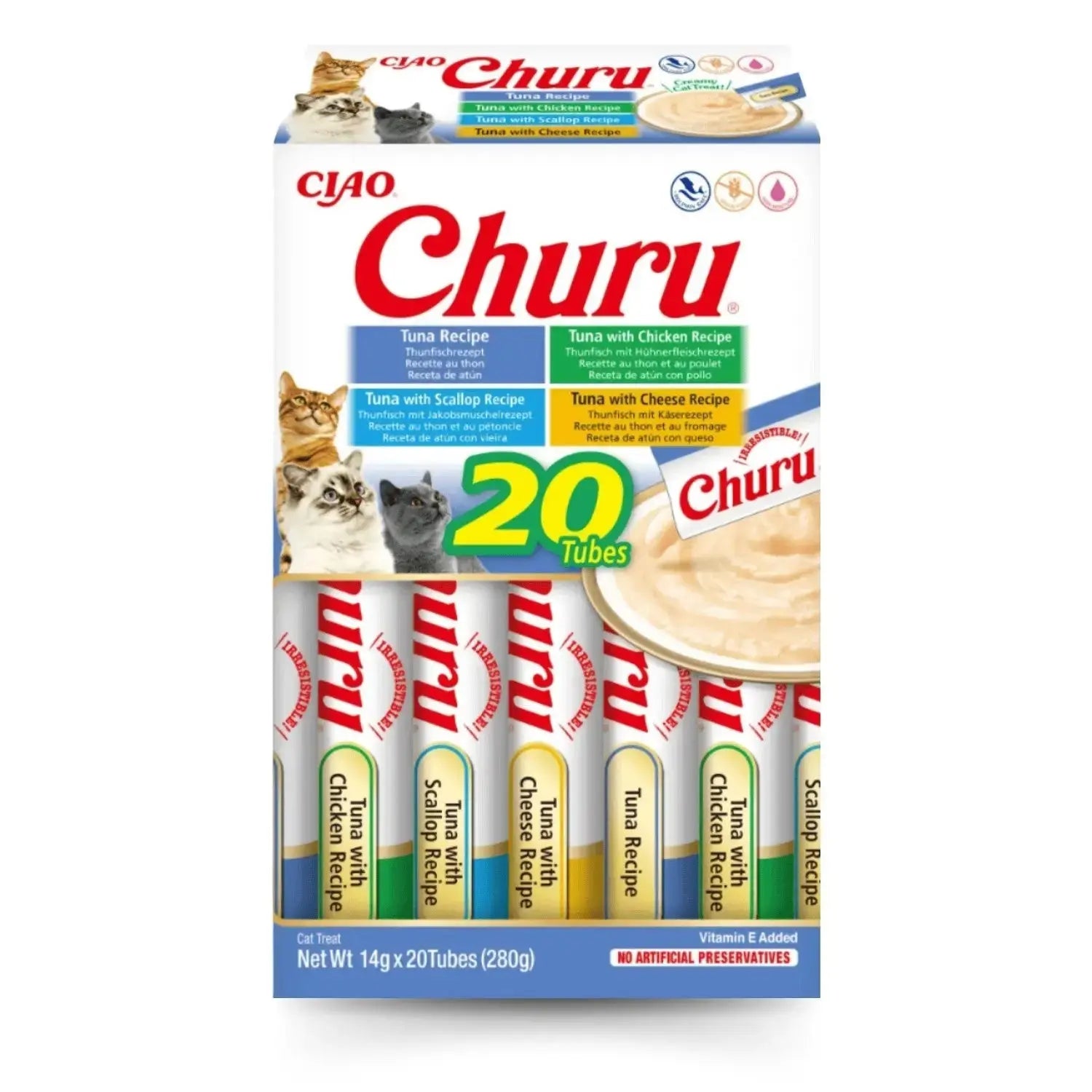 Churu CAT Variedades de Atún Pack Ahorro | Snack Líquido para Gatos al mejor precio -Todoanimal.es