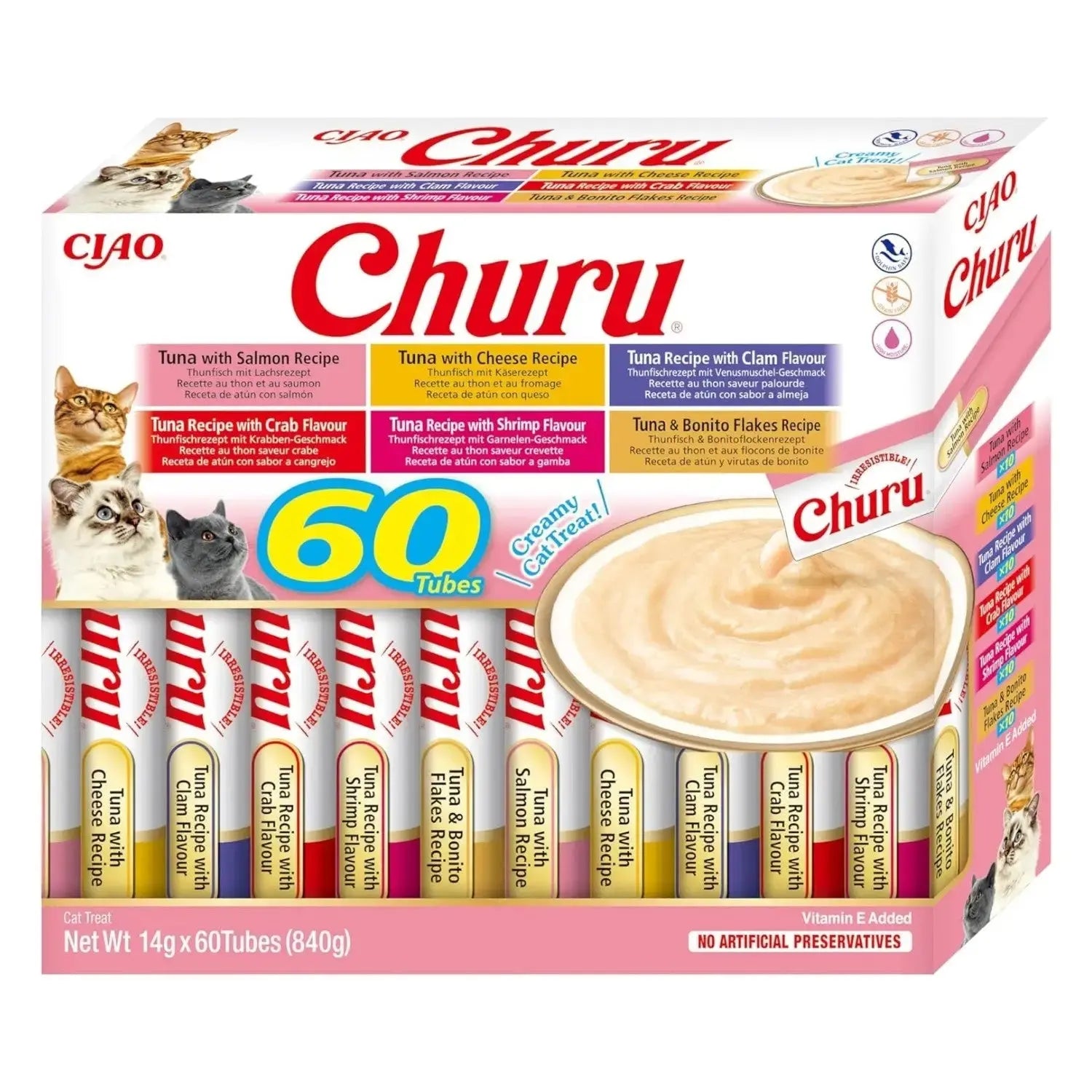 Churu CAT Variedades de Atún Pack Ahorro | Snack Líquido para Gatos al mejor precio -Todoanimal.es