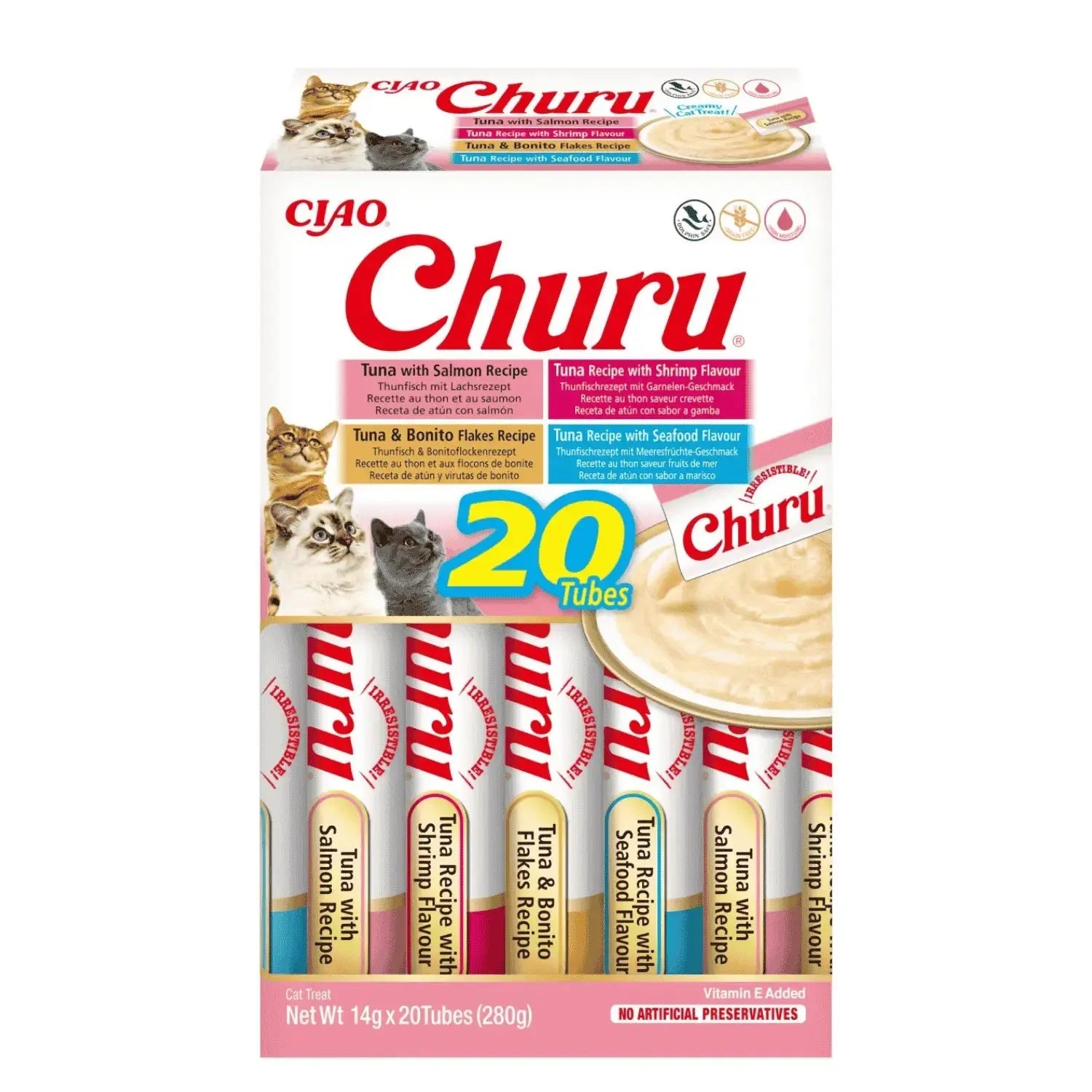 Churu CAT Variedades de Marisco Pack Ahorro | Snack Líquido para Gatos al mejor precio -Todoanimal.es