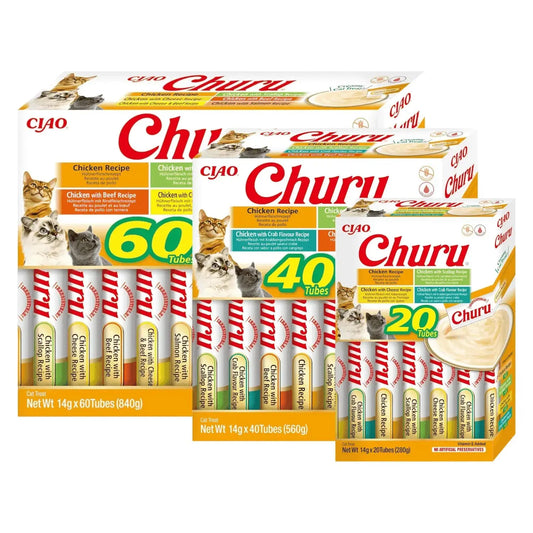 Churu CAT Variedades de Pollo Pack Ahorro | Snack Líquido para Gatos al mejor precio -Todoanimal.es