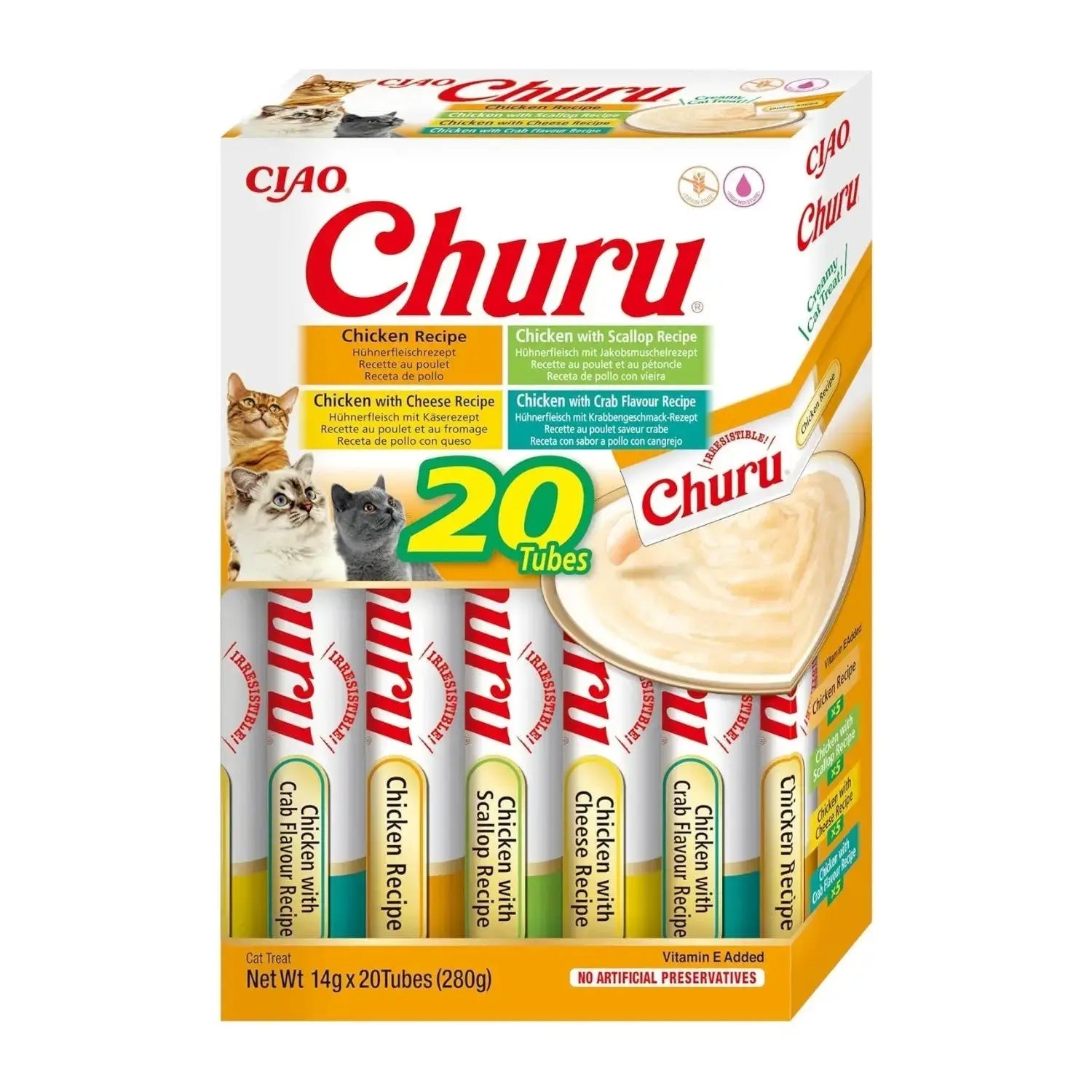 Churu CAT Variedades de Pollo Pack Ahorro | Snack Líquido para Gatos al mejor precio -Todoanimal.es
