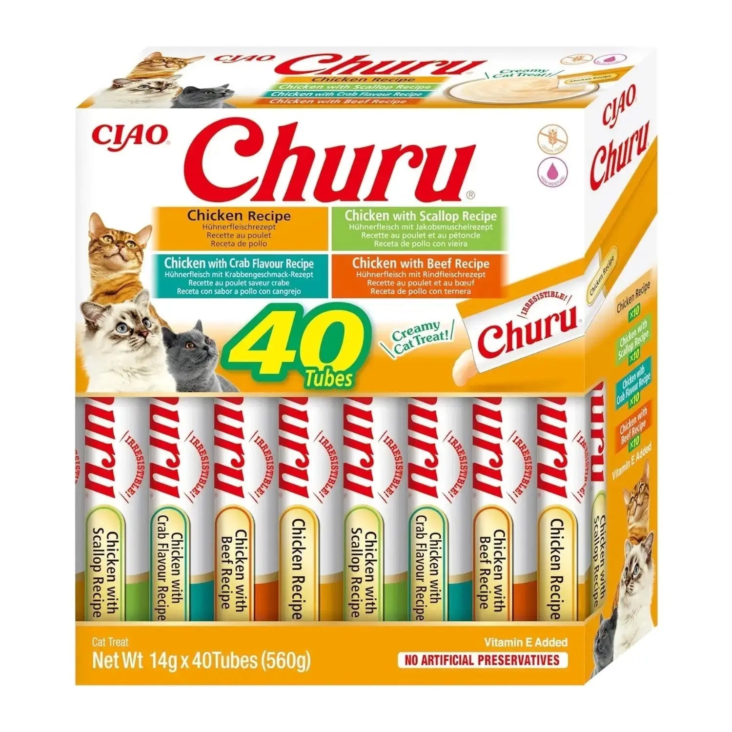Churu CAT Variedades de Pollo Pack Ahorro | Snack Líquido para Gatos al mejor precio -Todoanimal.es