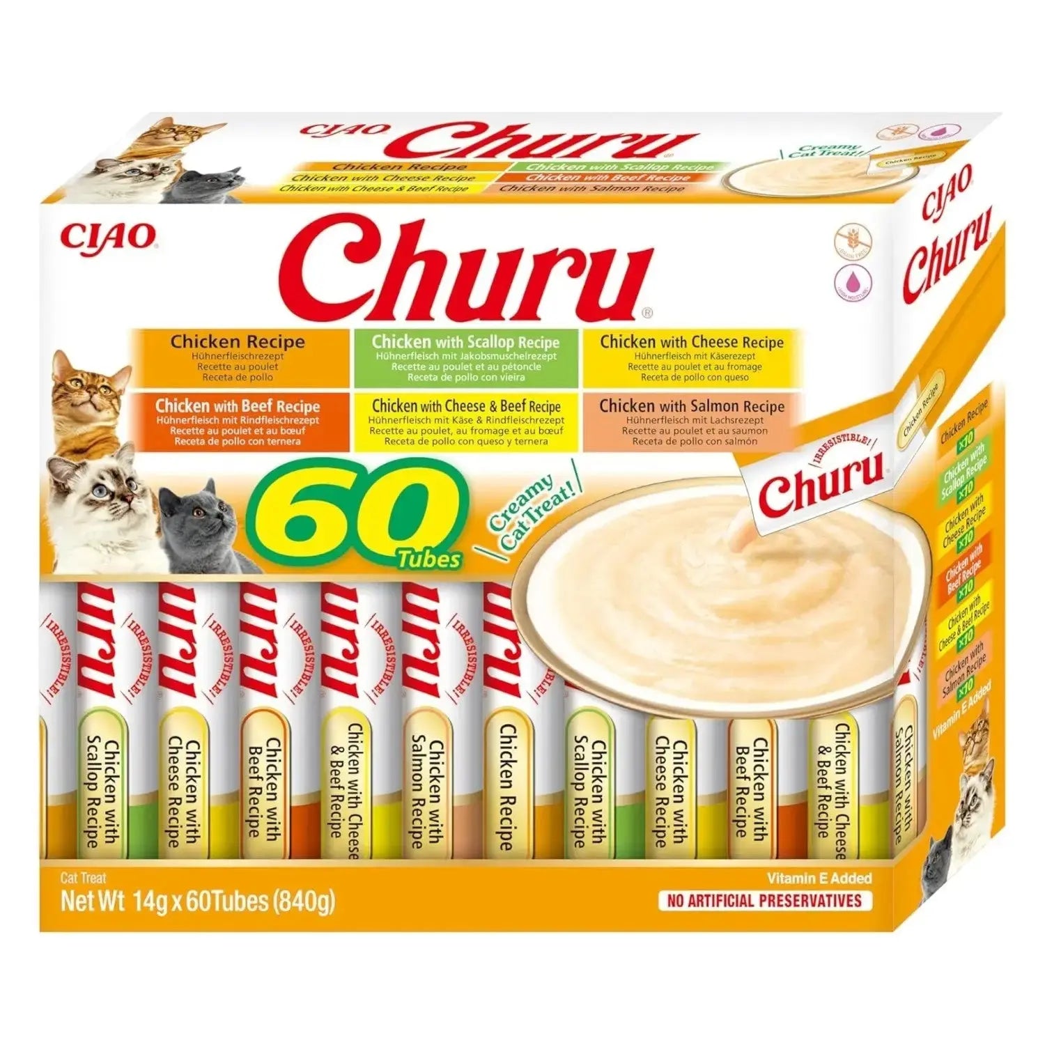 Churu CAT Variedades de Pollo Pack Ahorro | Snack Líquido para Gatos al mejor precio -Todoanimal.es