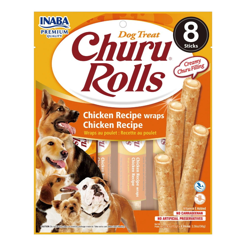 Churu Rolls Receta de Pollo Snack para Perros al mejor precio -Todoanimal.es