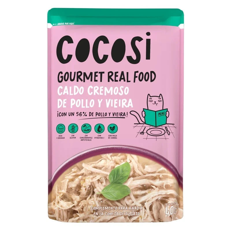 Cocosi Caldo Cremoso Pollo y Vieira para Gatos al mejor precio -Todoanimal.es