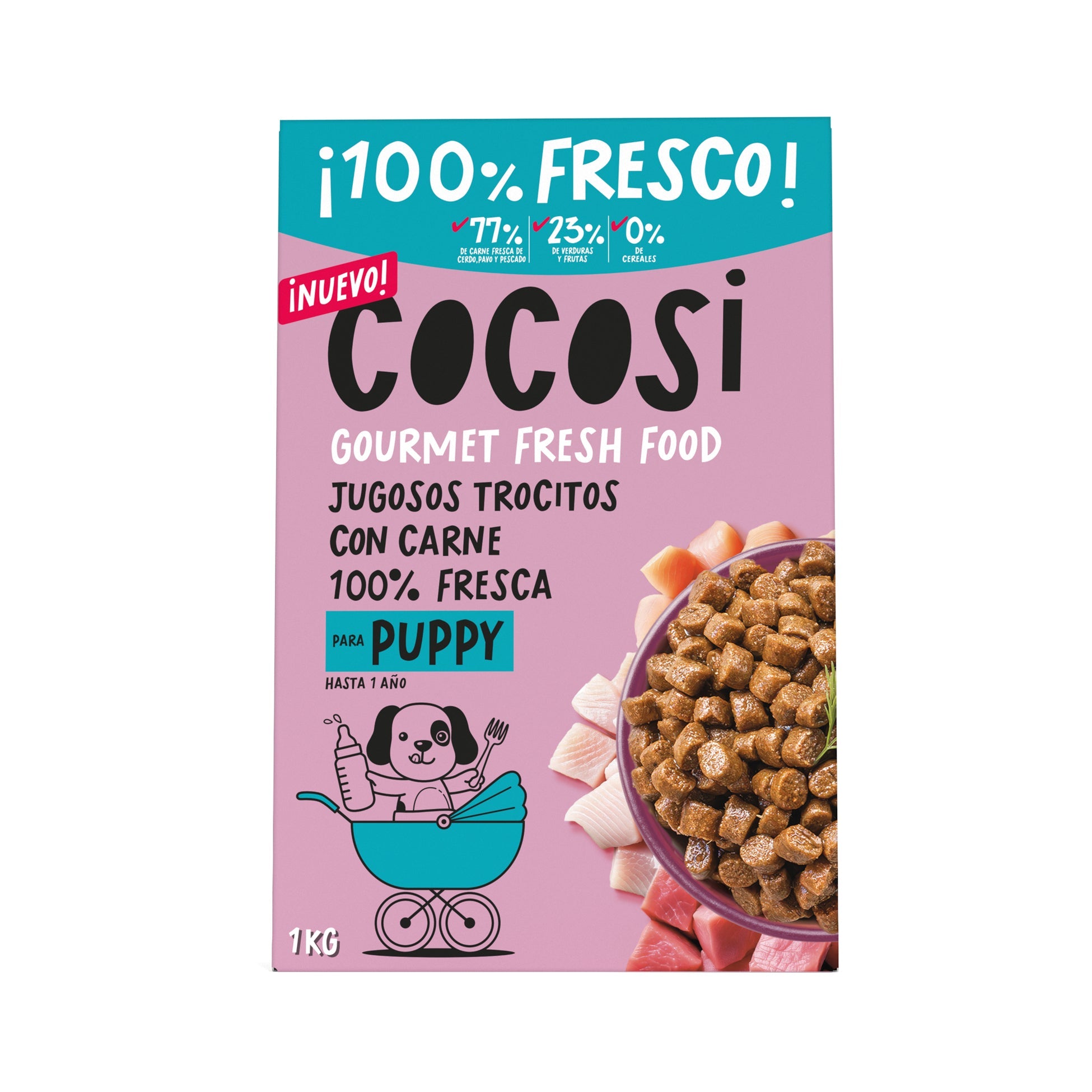 Cocosi Puppy Trocitos con Carne Fresca Comida Semihúmeda para Cachorros al mejor precio -Todoanimal.es