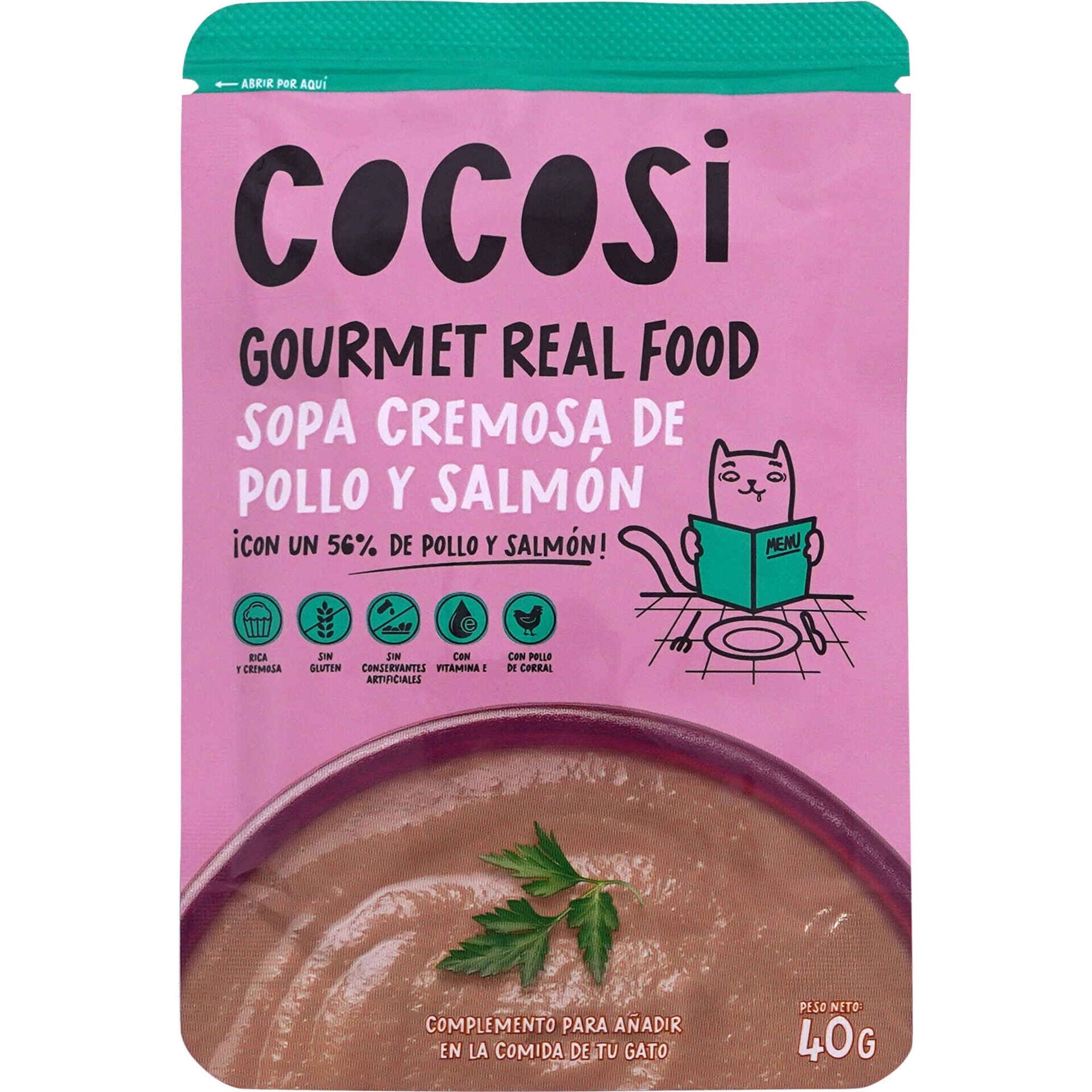 Cocosi Sopa Cremosa de Pollo y Salmón para Gatos al mejor precio -Todoanimal.es
