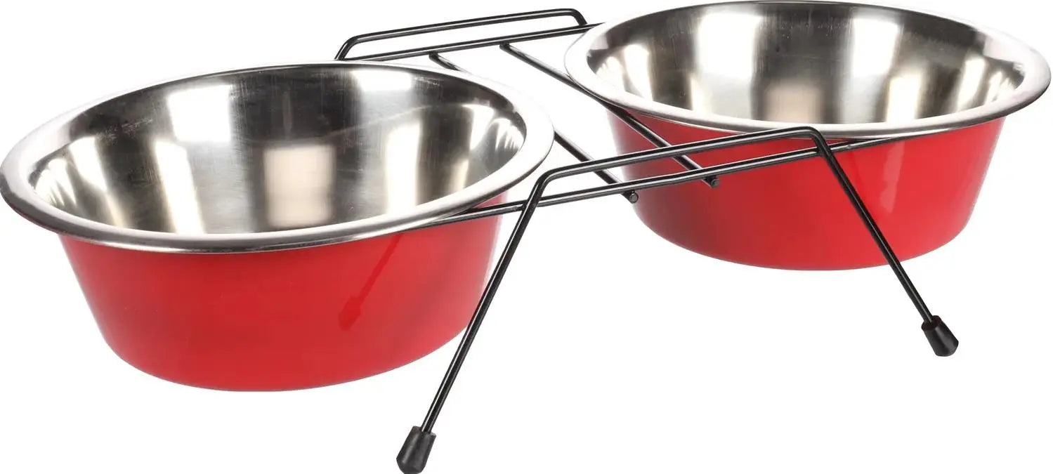 Comedero Acero Inox Set 2X1600Ml Arjun Flamingo - Precios Más Baratos - Todoanimal