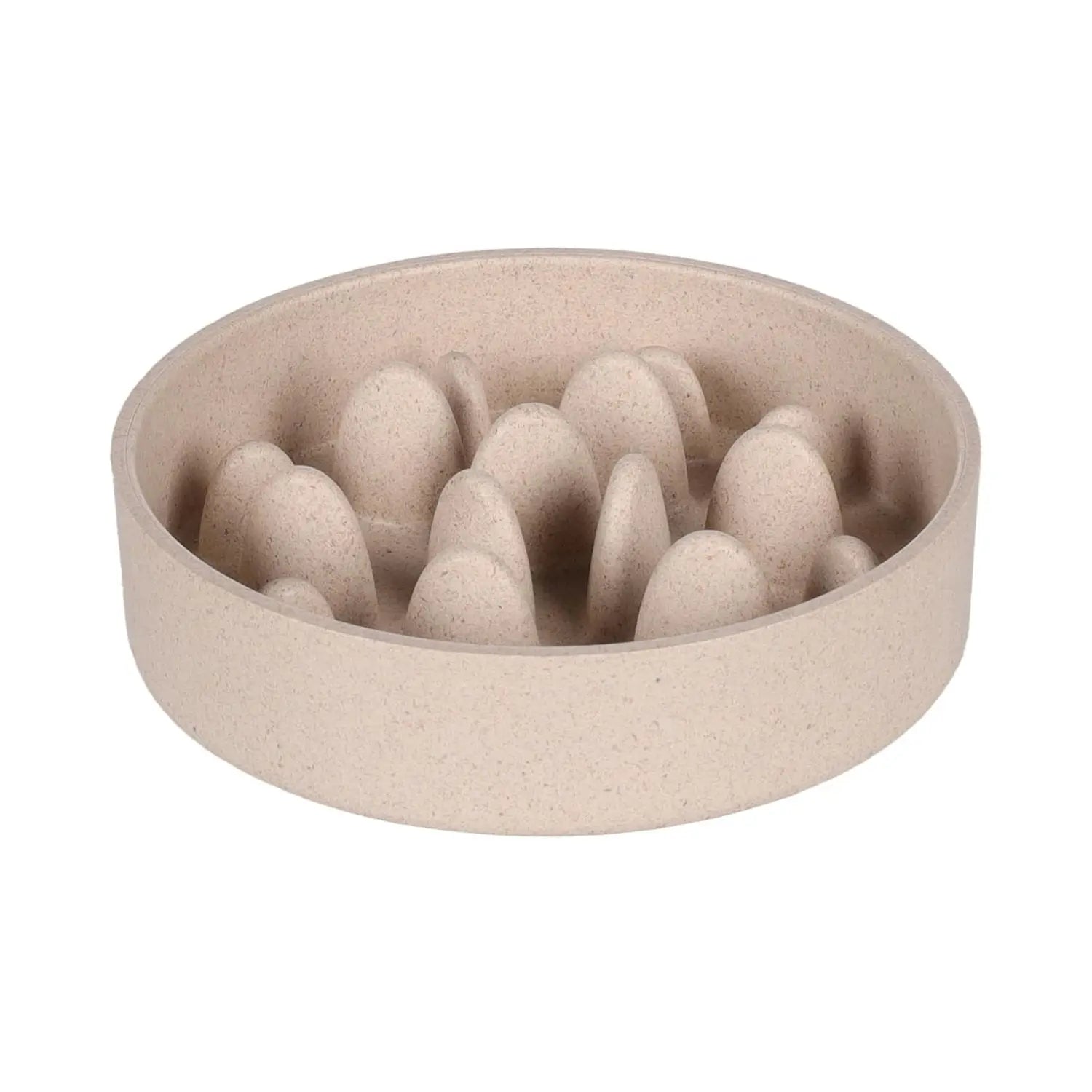 Comedero Antiestrés Slow Bambu Greni Beige para Perros FLAMINGO