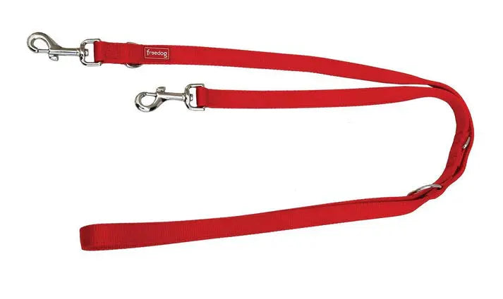 Correa Adiestramiento Doble 2X200Cm Rojo FREEDOG