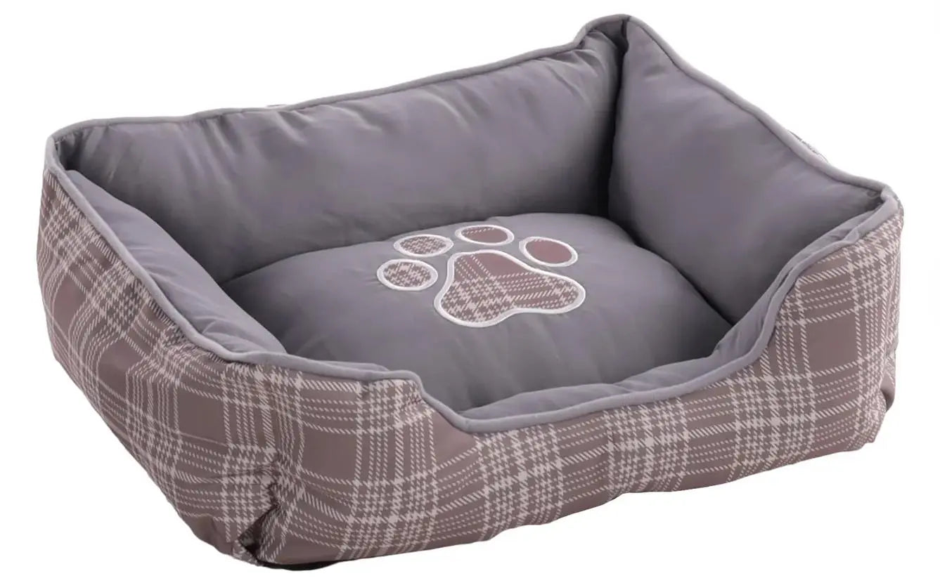 Cuna Rectangular Evi Gris Cuadros 50X40X16Cm FLAMINGO PET PRODUCTS NV