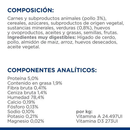 Hill'S Canine I/D Low Fat Estofado Con Sabor A Pollo Y Verduras 156G