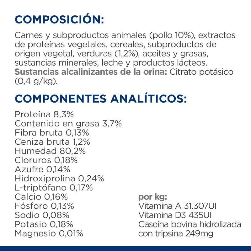 Hill'S Feline C/D Urinary Stress Estofado Con Pollo Y Verduras 82G - Precios Más Baratos - Todoanimal