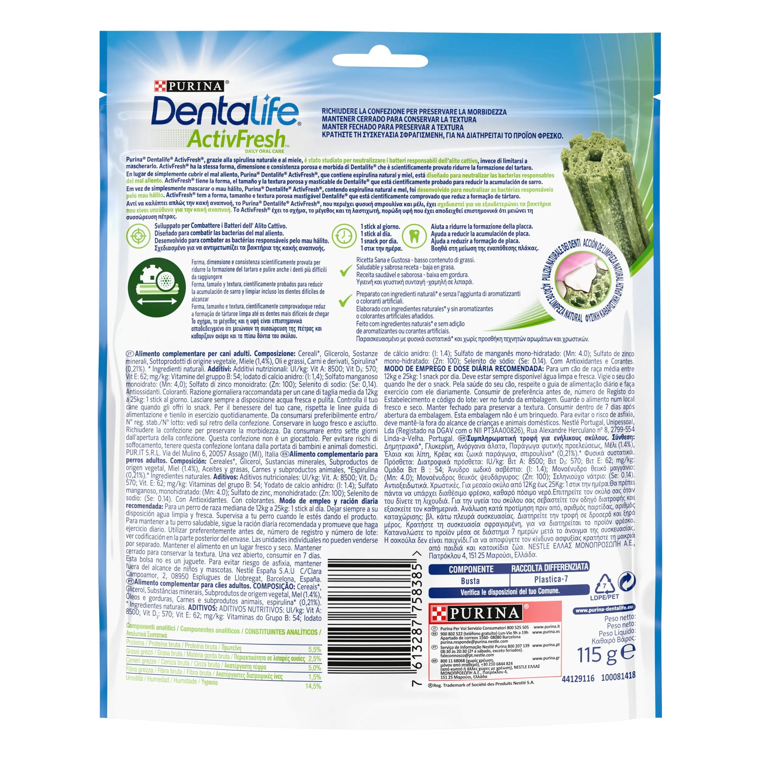 Dentalife Activfresh Dog Medium 5 Sticks al mejor precio -Todoanimal.es