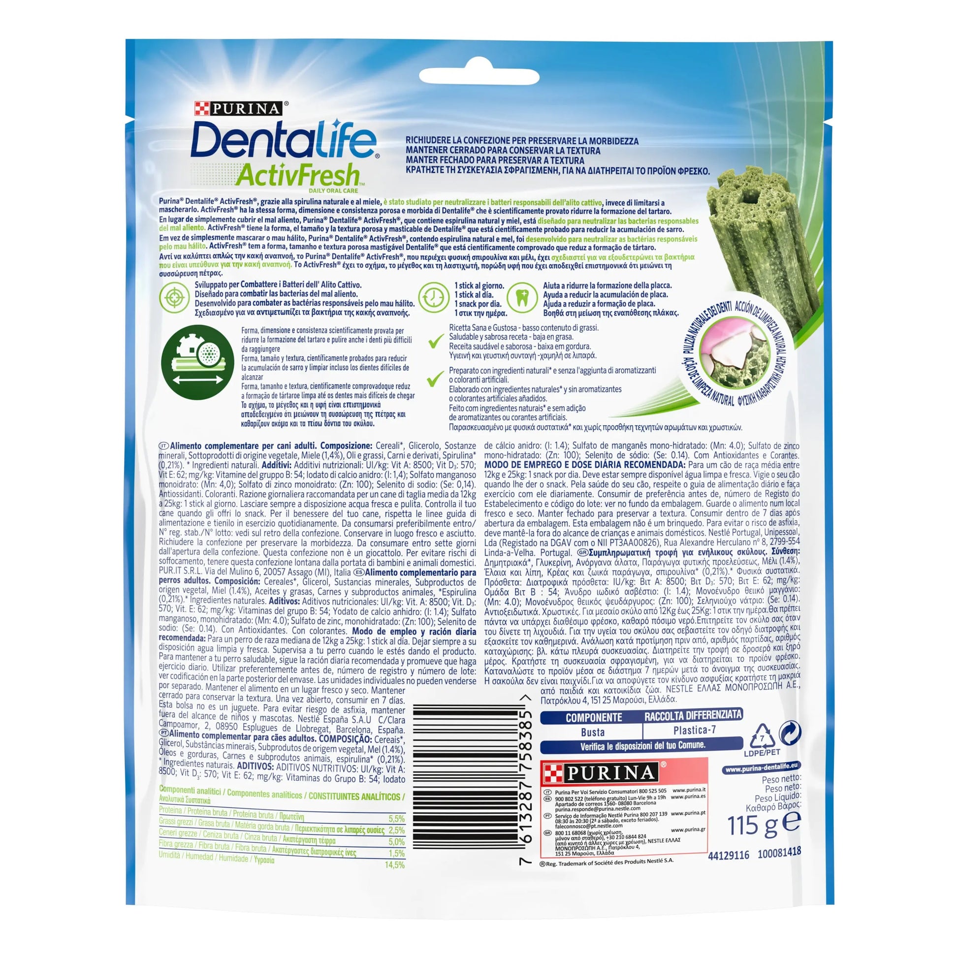 Dentalife Activfresh Dog Medium 5 Sticks al mejor precio -Todoanimal.es