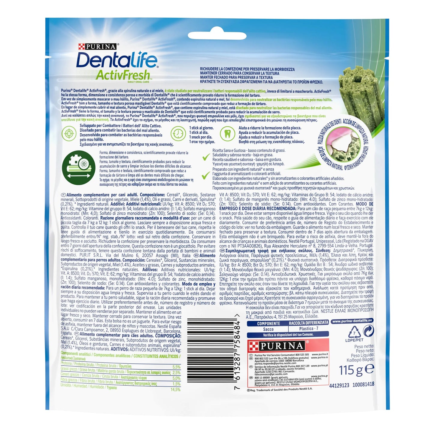 Dentalife Activfresh Dog Small 7 Sticks al mejor precio -Todoanimal.es