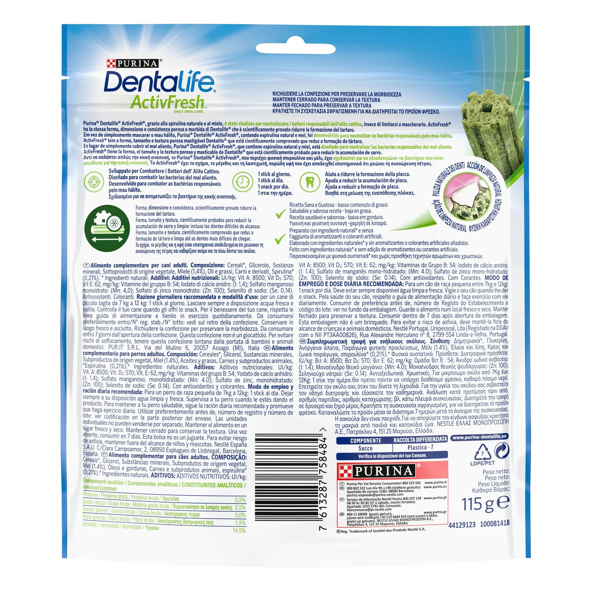 Dentalife Activfresh Dog Small 7 Sticks al mejor precio -Todoanimal.es