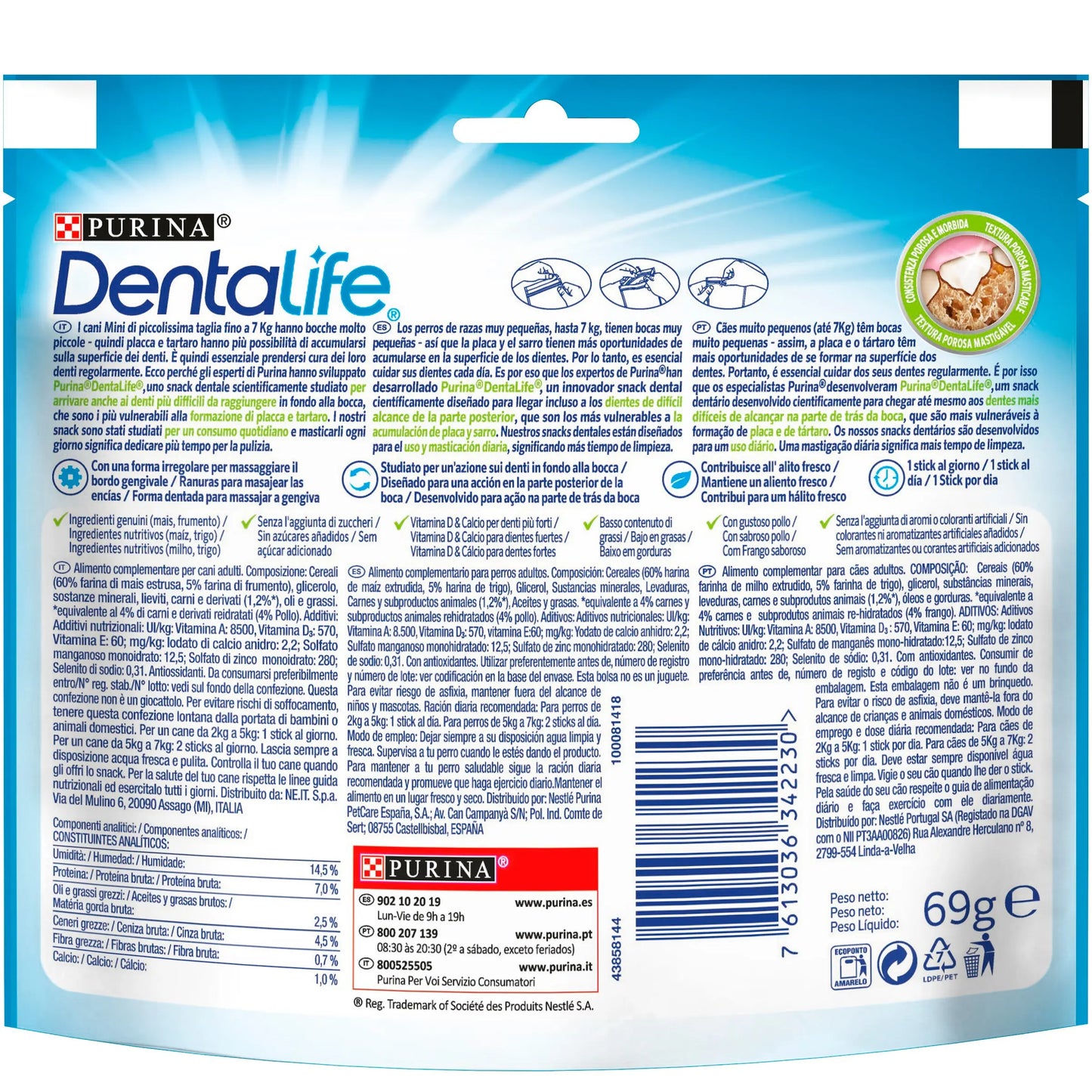 Dentalife Dog Extra Mini 7 Sticks al mejor precio -Todoanimal.es