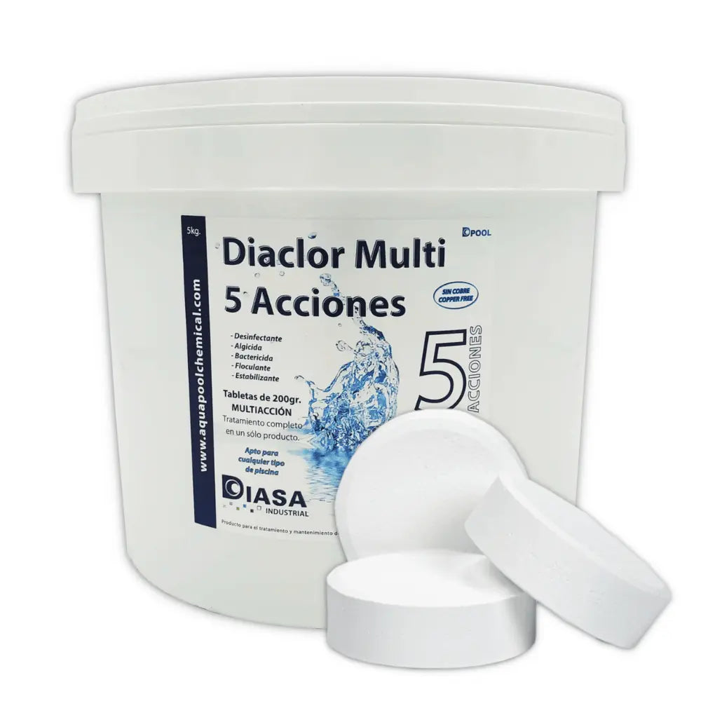 Diaclor Cloro Ps 5 Acciones 5 kg. (Tabletas 200 g) al mejor precio -Todoanimal.es