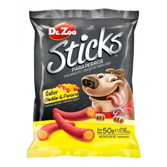 Dr.Zoo Sticks Cheddar Y Panceta 50Gr