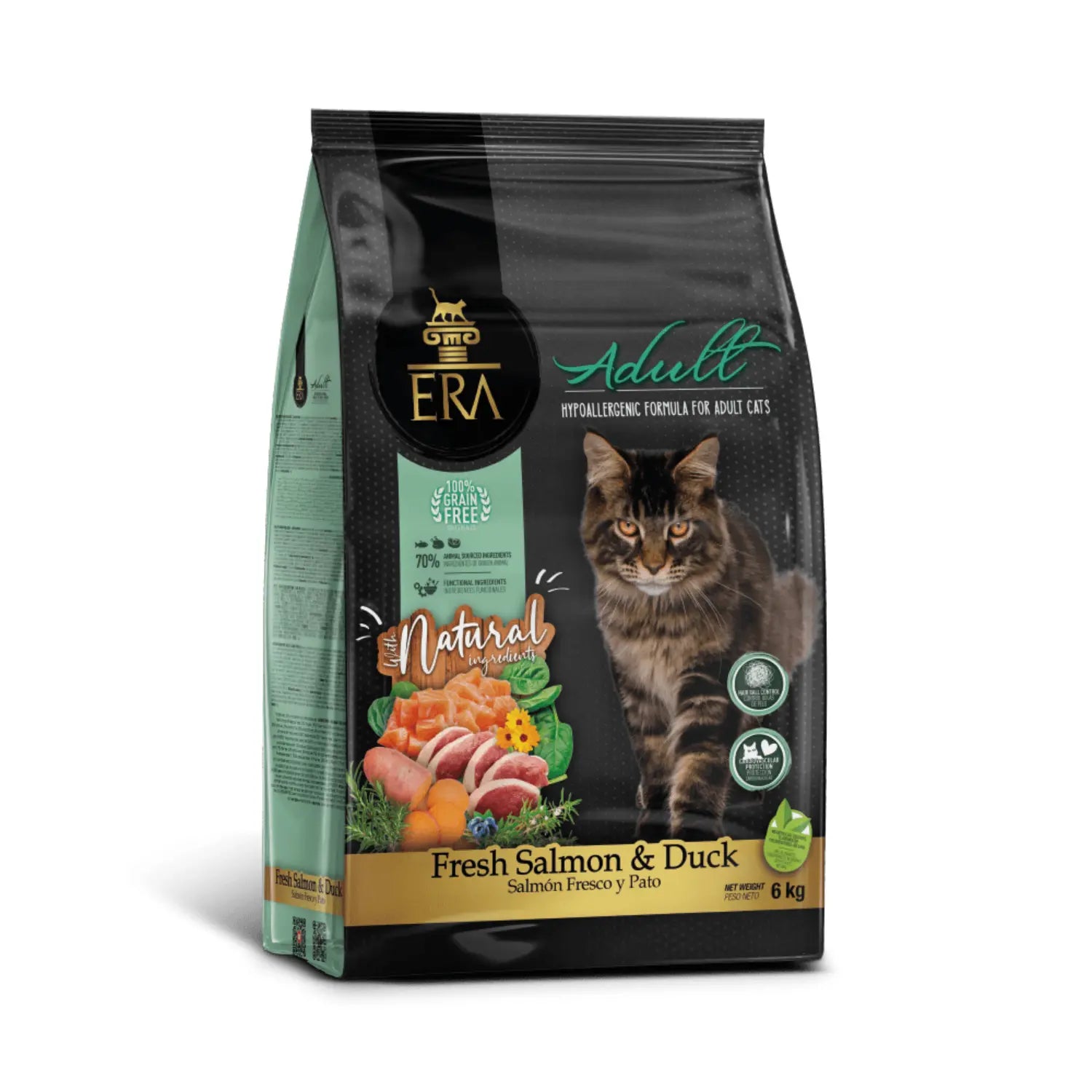 ERA Cat Grain Free Adult Salmón Fresco y Pato Pienso para Gatos ERA