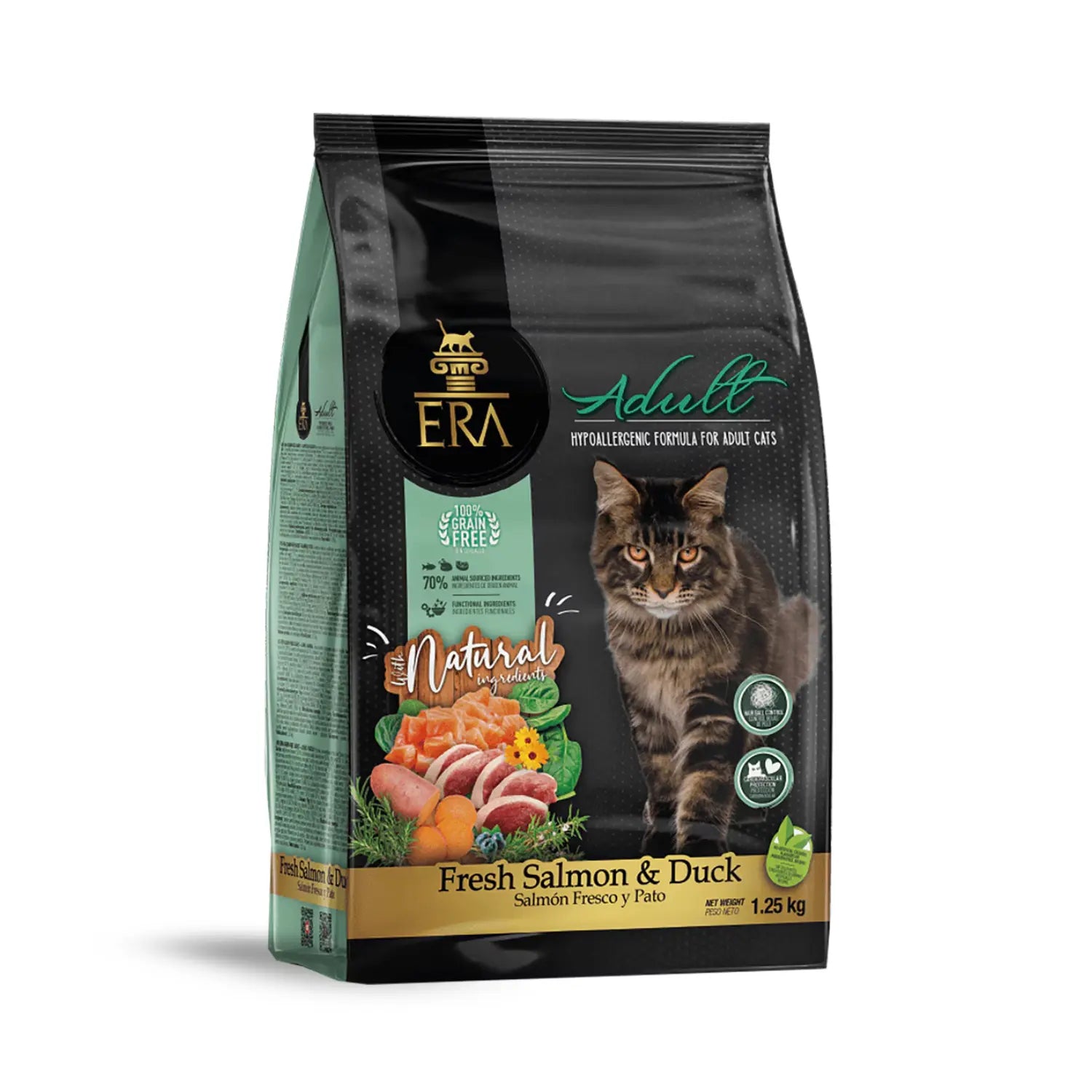 ERA Cat Grain Free Adult Salmón Fresco y Pato Pienso para Gatos ERA