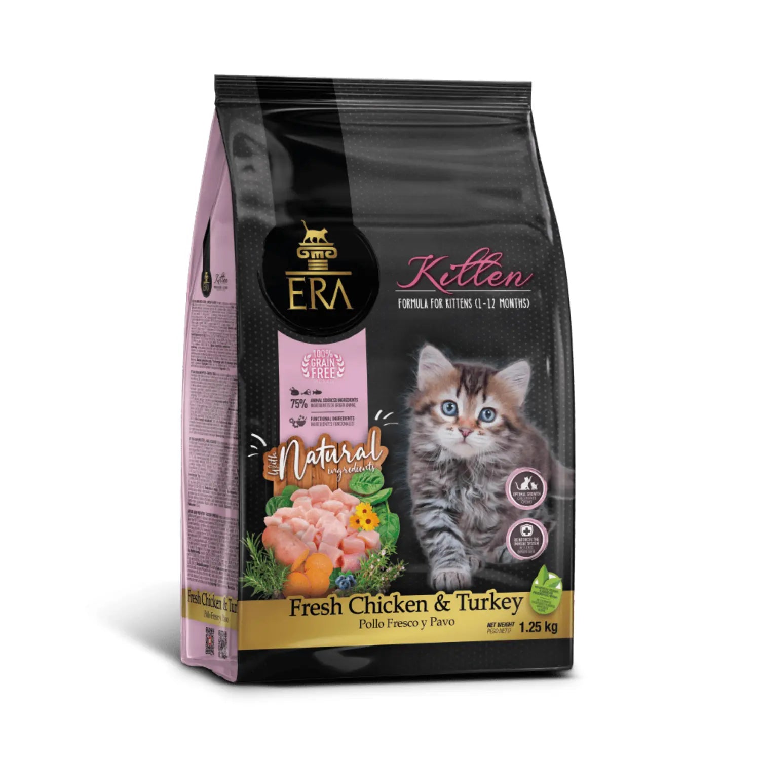 ERA Cat Grain Free Kitten Pollo Fresco y Pavo Pienso para Gatitos ERA