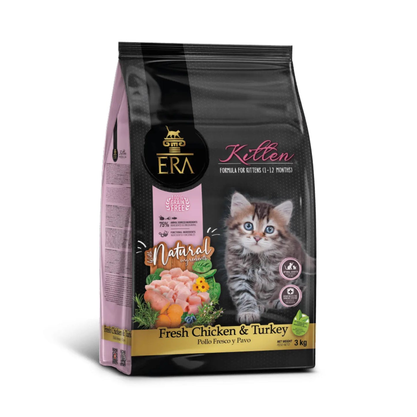 ERA Cat Grain Free Kitten Pollo Fresco y Pavo Pienso para Gatitos ERA