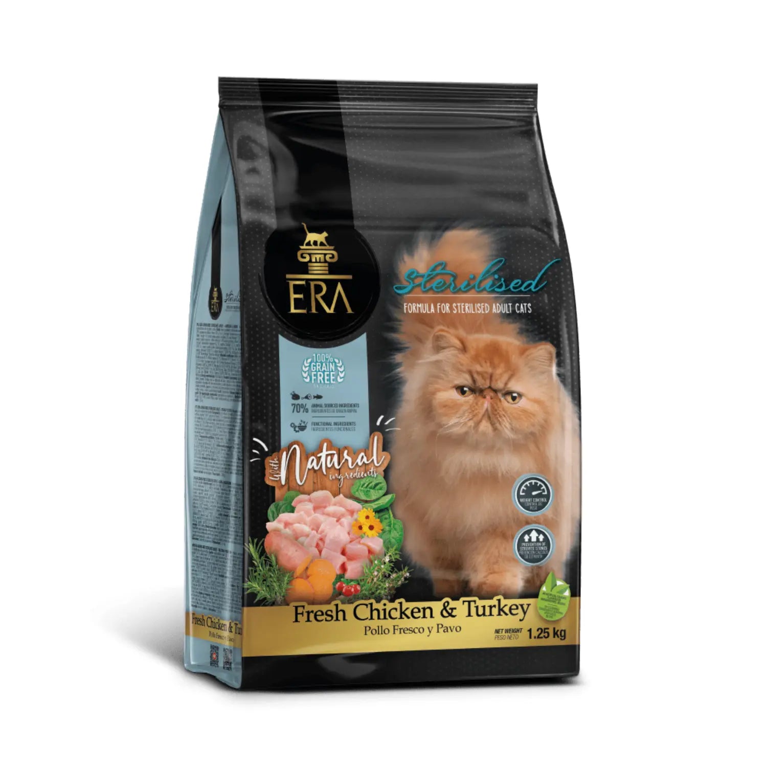ERA Cat Grain Free Sterilized Adult Pollo Fresco y Pavo Pienso para Gatos ERA