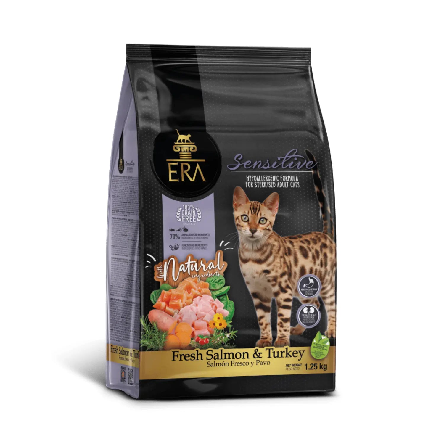 ERA Cat Grain Free Sterilized Sensitive Salmón Fresco y Pavo Pienso para Gatos ERA