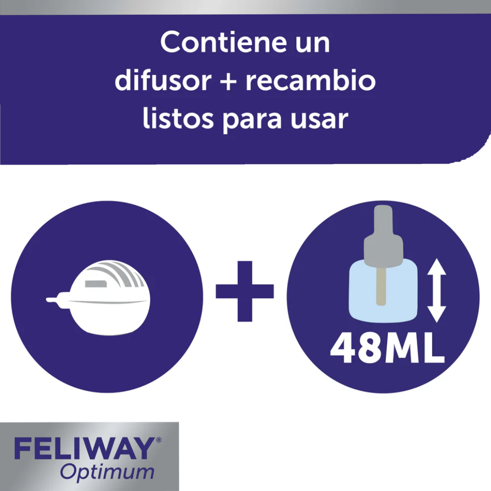 Feliway Optimum Difusor+Recambio 48 ml al mejor precio -Todoanimal.es
