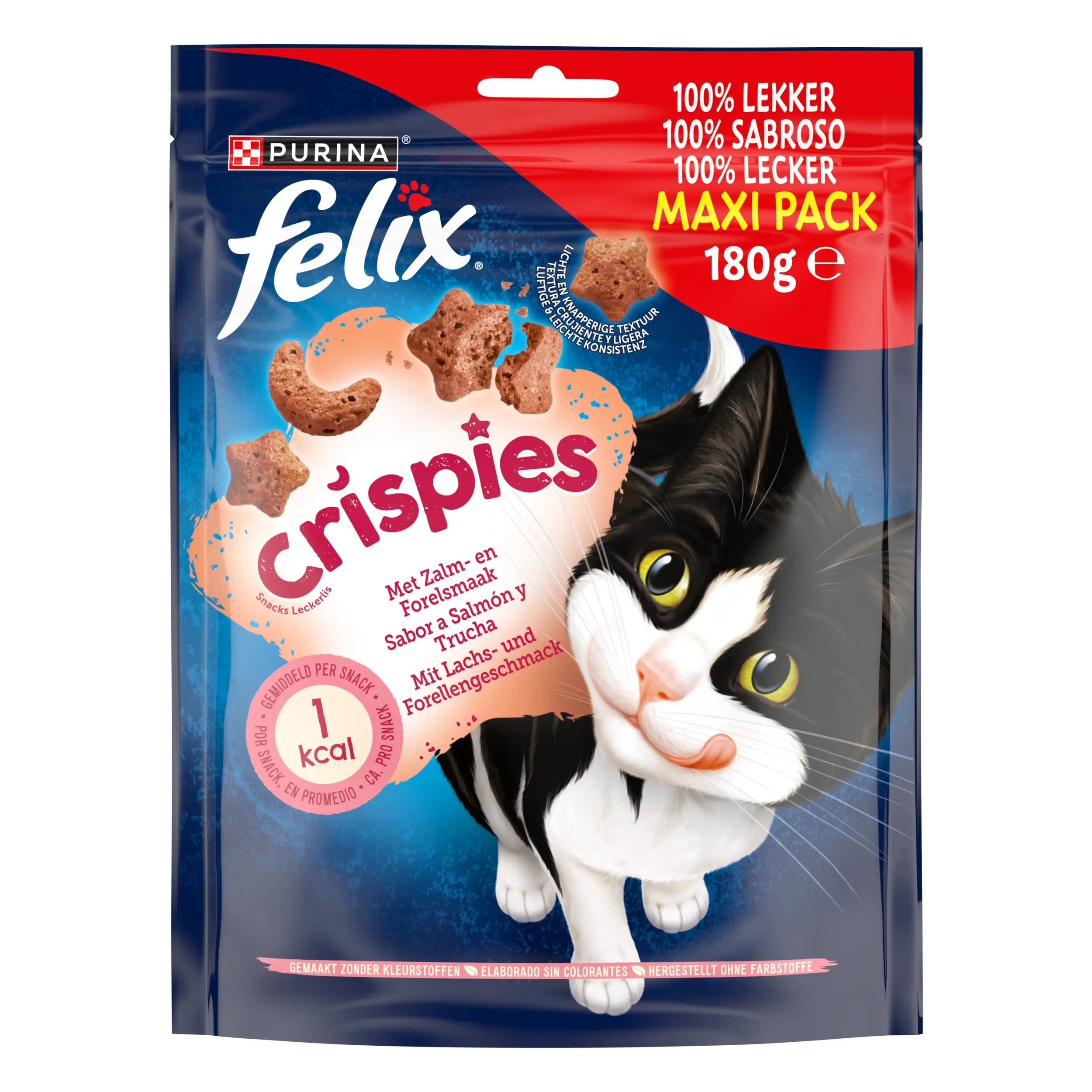 Felix Crispies Salmón & Trucha 180 g al mejor precio -Todoanimal.es