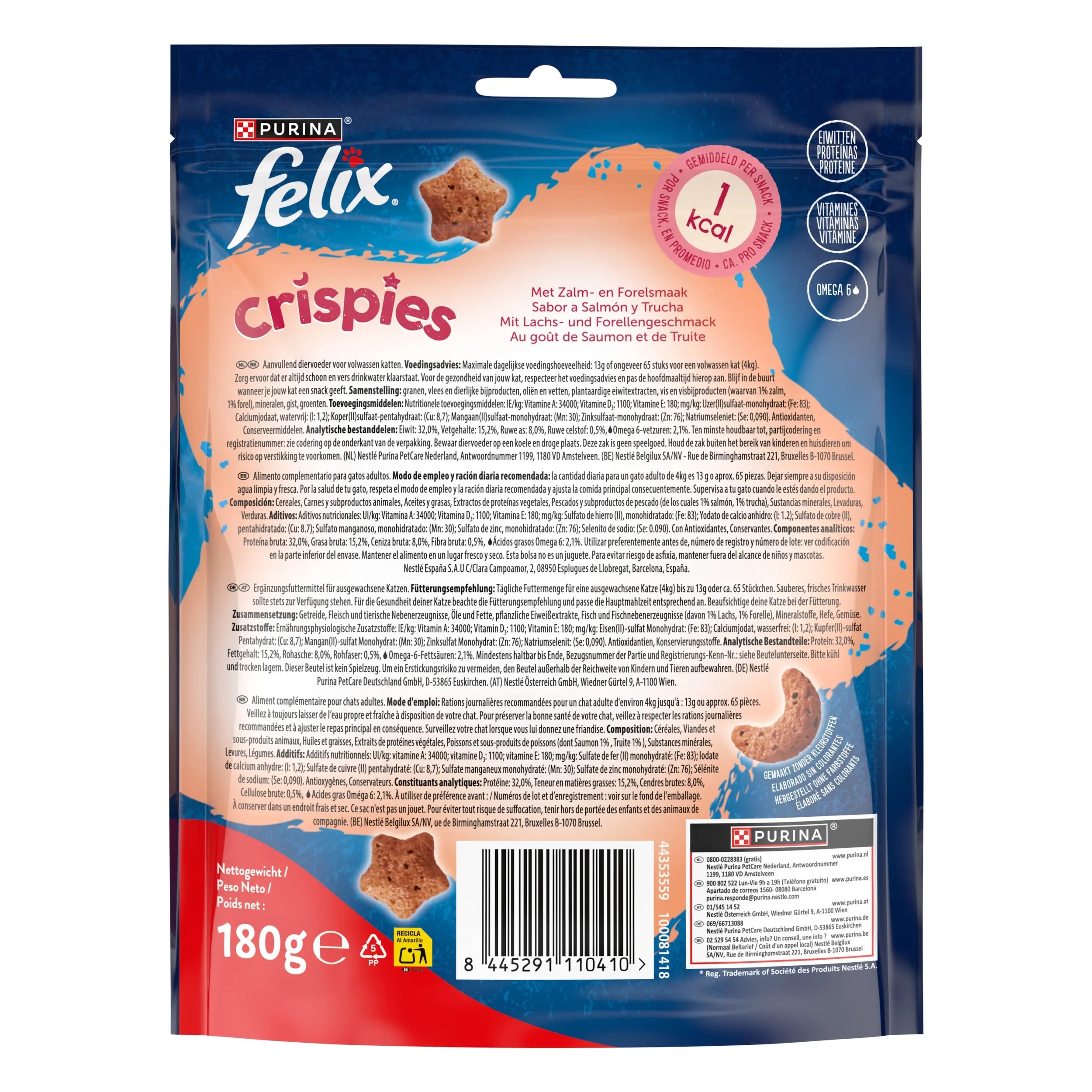 Felix Crispies Salmón & Trucha 180 g al mejor precio -Todoanimal.es
