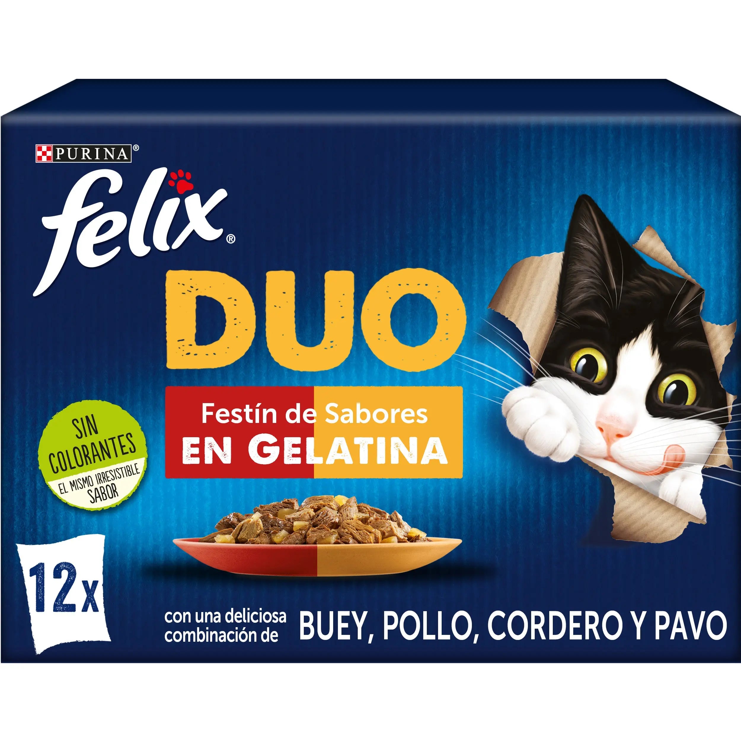 Felix Duo Carnes En Gelatina Pack 12X85 g al mejor precio -Todoanimal.es
